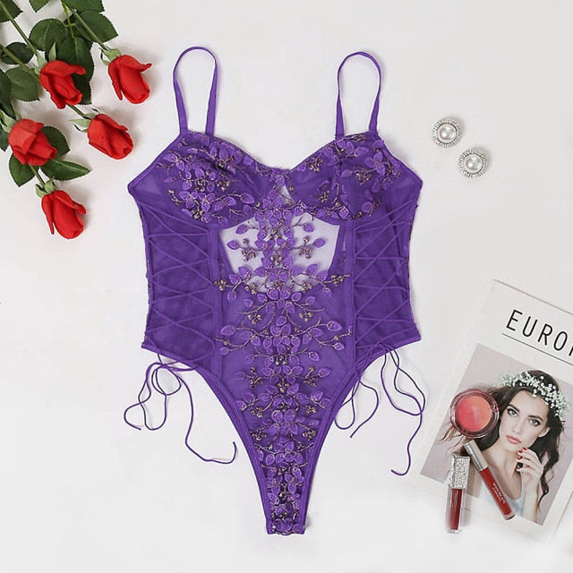 Bodysuit Women Lace Up Bandage