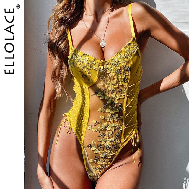 Bodysuit Women Lace Up Bandage