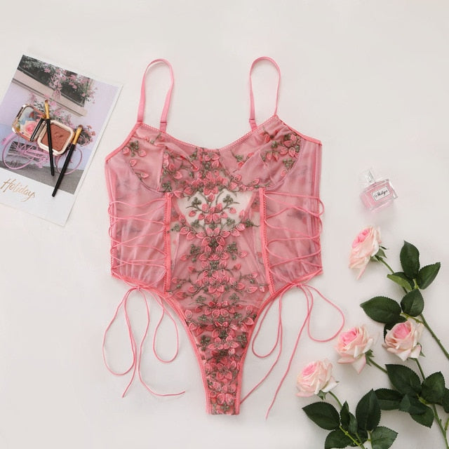 Bodysuit Women Lace Up Bandage